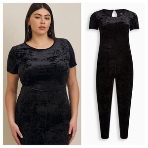 Torrid Full Length Crushed Velvet Short Sleeve Catsuit